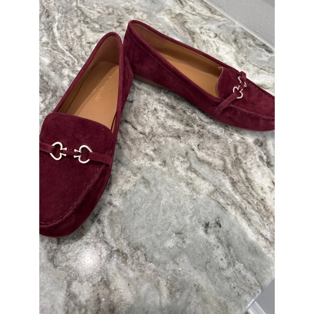 Kate Spade‎ Bernice suede driving moccasins in a burgundy color NWOT 8B